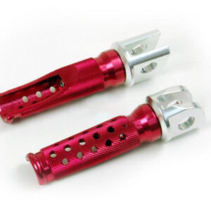 EMGO Red Slashed Front Foot Pegs for Kawasaki EX250 1988-2005