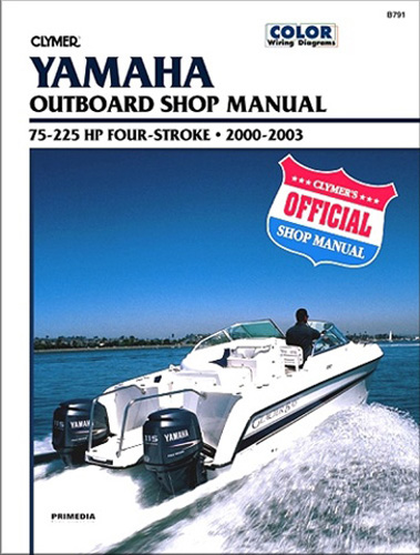 Clymer Repair Manual for Yamaha 4strk Otbd 72-225hp 2000-2004