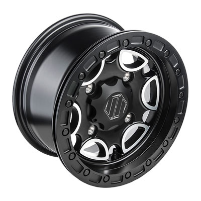 4/156 HiPer Falcon Single Beadlock Wheel 14×7 5.0 + 2.0 Black/Machined for Kawasaki MULE Pro-DX 2016-2017