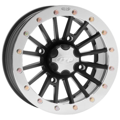 4/156 ITP SD Series Dual Beadlock Wheel 14×7 5.0 + 2.0 Polished Beadring for Polaris ATP 330 4×4 2004-2005