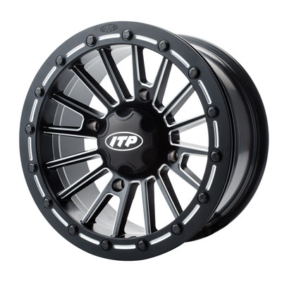 4/110 ITP SD Series Single Beadlock Wheel 15×7 5.0 + 2.0 Matte Black/Milled for Honda Big Red MUV700 2009-2012