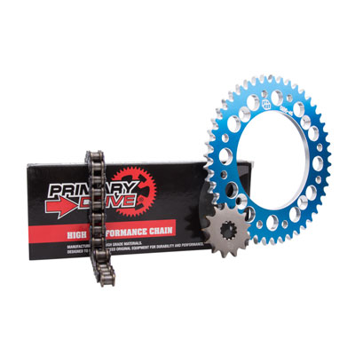 Primary Drive Alloy Kit & 428 C Chain Blue Rear Sprocket for KTM 85 SX 2018