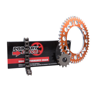 Primary Drive Alloy Kit & 428 C Chain Orange Rear Sprocket for KTM 85 SX 2018