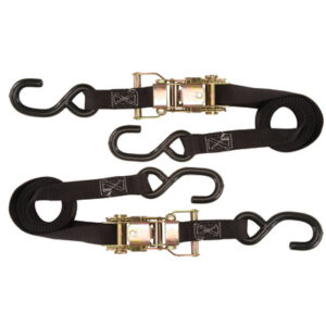 Rider Cargo Ratchet Tie Downs w/Nylon Straps  Black