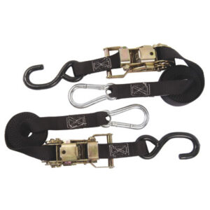 Rider Cargo Ratchet Tie Downs W/Carabiner  Black