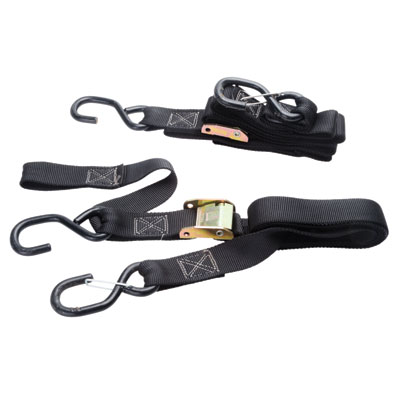 Rider Cargo Soft Loop/Buckle/Carabiner Wide Tie Downs  Black