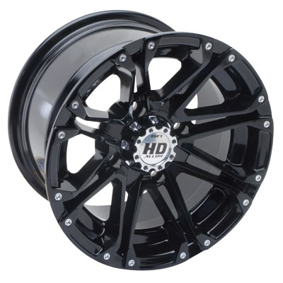 4/110 STI HD3 Alloy Wheel 14×7 5.0 + 2.0 Gloss Black for Bombardier Traxter 500 4×4 1999-2005