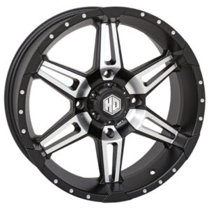 4/110 STI HD7 Alloy Wheel 14×7 5.0 + 2.0 Matte Black/Machined for Bombardier Traxter 500 4×4 1999-2005