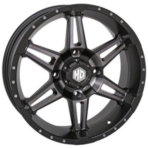 4/110 STI HD7 Alloy Wheel 14×7 5.0 + 2.0 Matte Black/Smoke for Bombardier Traxter 500 4×4 1999-2005