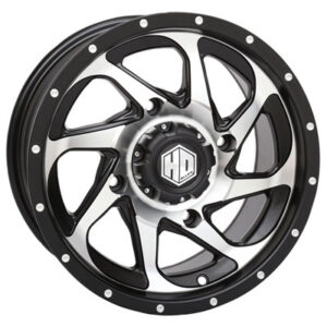 4/110 STI HD8 Alloy Wheel 14×7 5.0 + 2.0 Matte Black/Machined for Bombardier Traxter 500 4×4 1999-2005