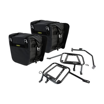 Tusk Pannier Racks with Nelson Rigg Sierra Dry Saddlebags Black for BMW R1200GS 2013-2016