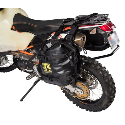 Tusk Pannier Racks with Wolfman Expedition Dry Saddle Bags Black for KTM 690 ENDURO 2008-2018