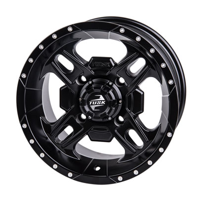 Tusk 4/137 Tusk Beartooth Wheel 14×7 4.0 + 3.0 Matte Black for Bombardier Outlander 330 2×4 H.O. 2003-2005