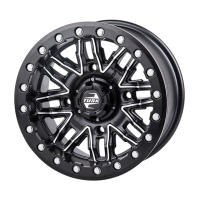 Tusk 4/137 Tusk Nebo Beadlock Wheel 14×7 4.0 + 3.0 Machined/Black for Bombardier Outlander 330 2×4 H.O. 2003-2005