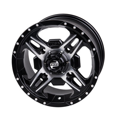 Tusk 4/137 Tusk Beartooth Wheel 14×7 4.0 + 3.0 Machined/Black for Bombardier Outlander 330 2×4 H.O. 2003-2005