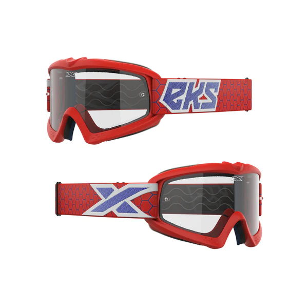 XGROM CLEAR YOUTH GOGGLE RED WHITE & METALLIC BLUE