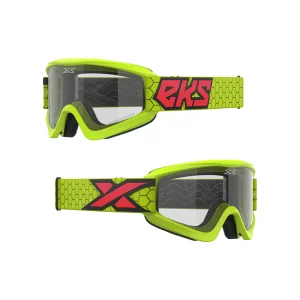 GOX FLAT-OUT CLEAR GOGGLE FLO YELLOW, BLACK, & FIRE RED