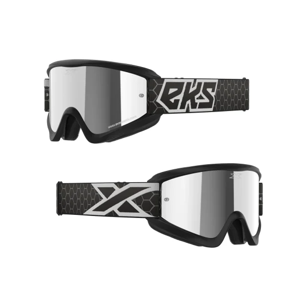 GOX FLAT-OUT MIRROR GOGGLE BLACK, WHITE – SILVER MIRROR LENS