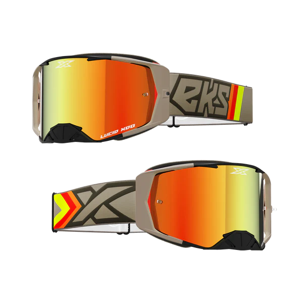 LUCID GOGGLE BLACK & TAN – RED MIRROR LENS