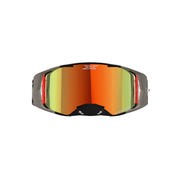 LUCID GOGGLE BLACK & TAN – RED MIRROR LENS