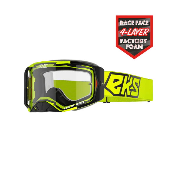 LUCID RACE FACE GOGGLE FLO YELLOW – CLEAR LENS