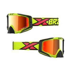 EKS-S GOGGLE FLO YELLOW, BLACK, & FIRE RED